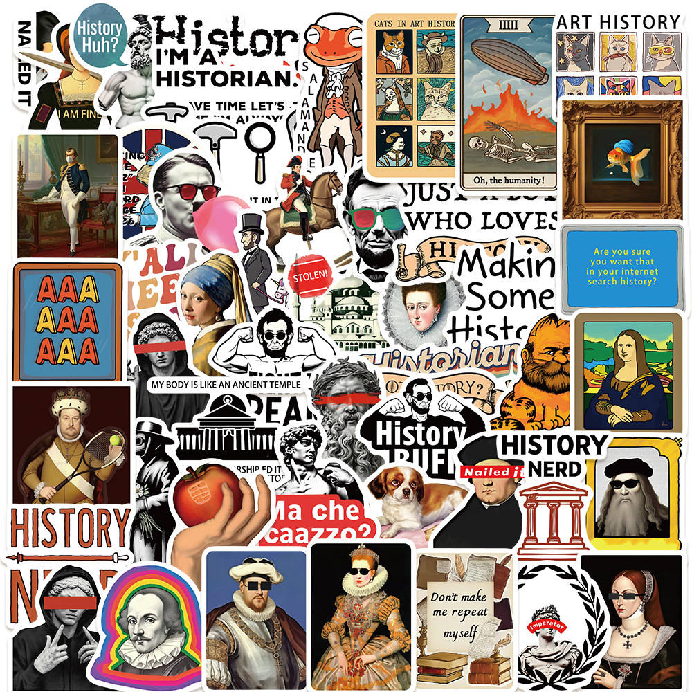 1 Retro cartoon decorative stickers for cups, journals, and notebooks (waterproof) - Image 1