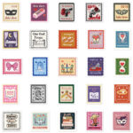 Waterproof decorative stickers for laptops, phones, guitars, and water bottles.