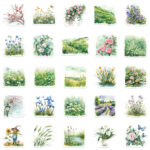 Fresh and charming watercolor summer clipart stickers - Image 2