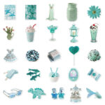 Mint green stickers for laptops, notebooks, phone cases, water bottles, and other decorative waterproof DIY applications. - Image 2