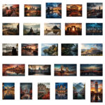Landscape series notebook, phone case, and DIY decoration stickers. - Image 2
