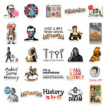 Retro cartoon decorative stickers for cups, journals, and notebooks (waterproof) - Image 3