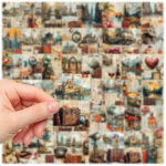 Vintage old-fashioned travel diary page stickers, decorative stickers for journals and scrapbooks - Image 4